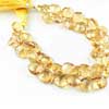 Natural Golden Quartz Faceted Heart Drop Beads Strand Length 7.5 Inches and Size 10.5mm to 11mm approx.